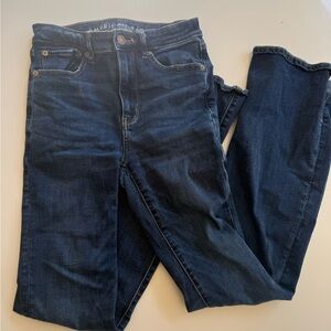 American Eagle Outfitters Women's Dark Blue Flare Jeans